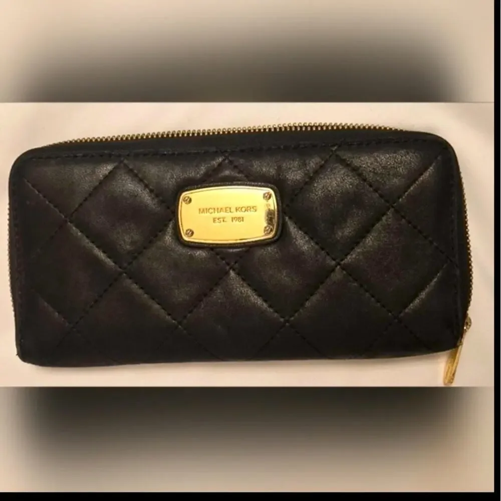 Vintage Michael Kors Black Quilted Wallet